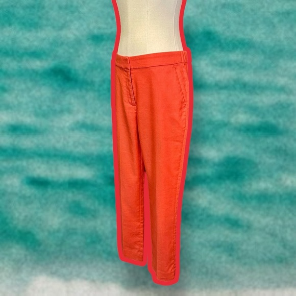 J. Crew ‘Easy Pant in Stretch Linen Blend’ in “Burnt Orange” Size 6 Tall - Picture 5 of 15